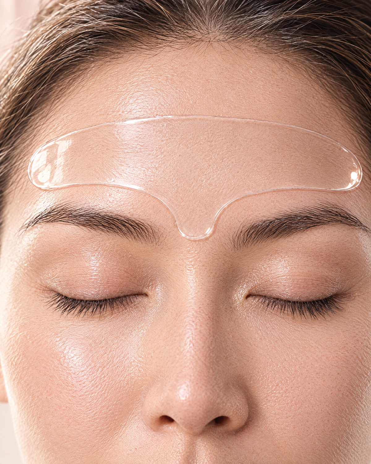 Gros plan du patch front posé entre les sourcils
